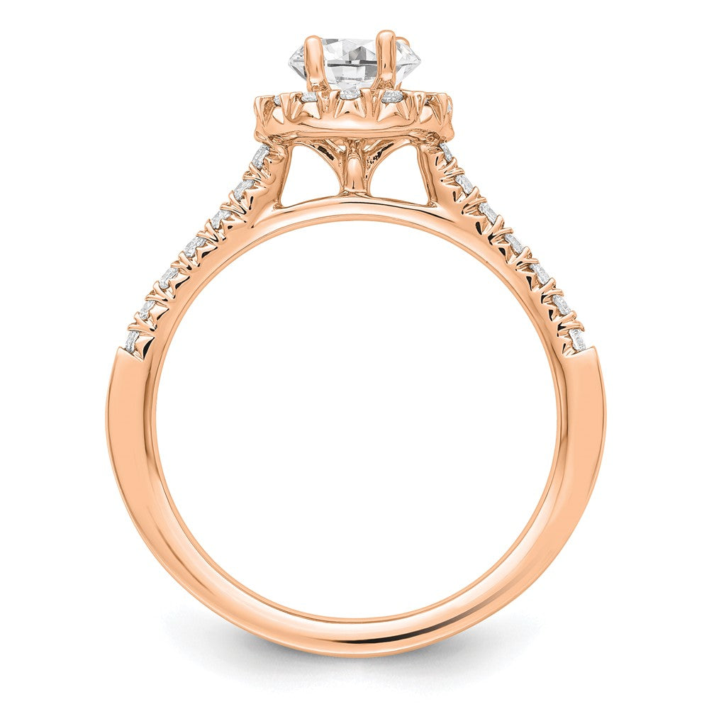 14k Rose Gold 7/8 Ct. Lab Grown Diamond VS/SI+ G+ Oval Halo Engagement Ring