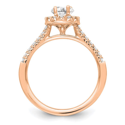 14k Rose Gold 7/8 Ct. Lab Grown Diamond VS/SI+ G+ Oval Halo Engagement Ring