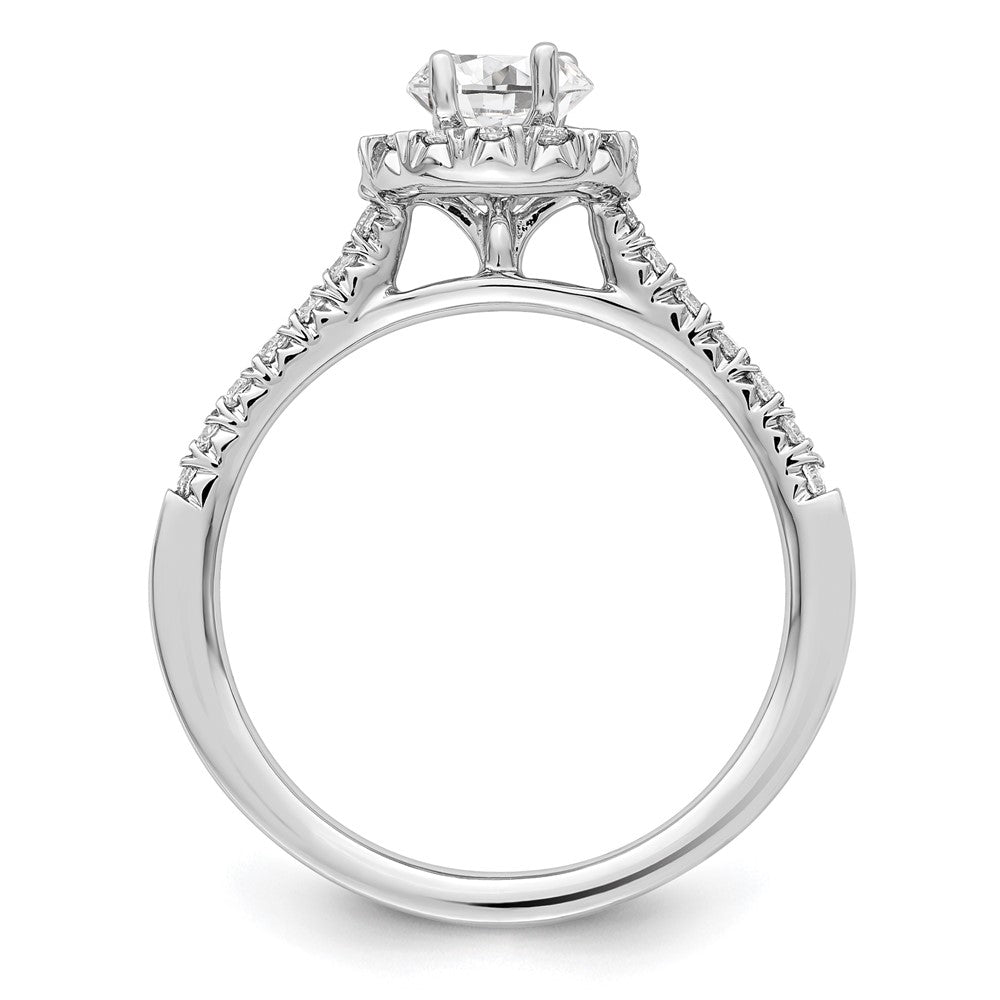 14k White Gold 1/3 Ct. Lab Grown Diamond VS/SI+ G+ 1/2 Ct. Center Oval Semi Mount Halo Engagement Ring