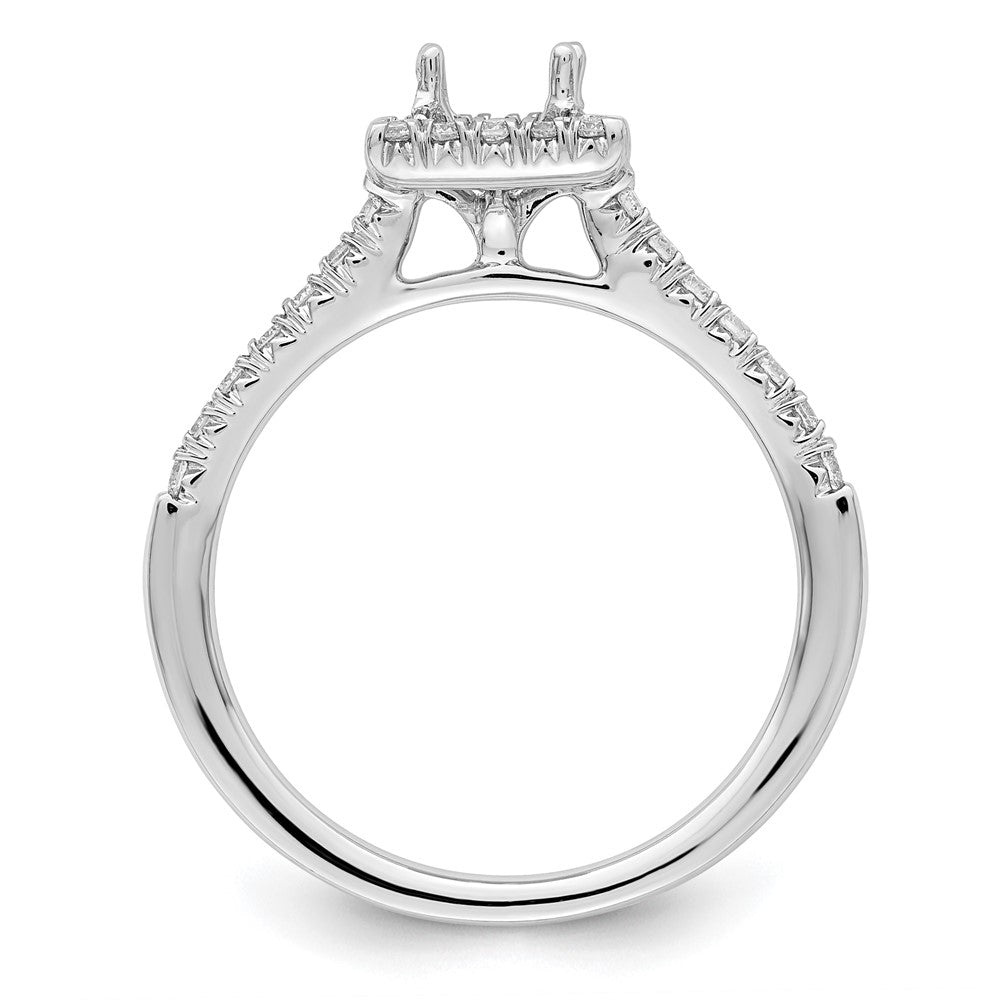 14K White Gold True Origin 1/3 Carat Lab Grown Diamond Vs D E F Semi Mount Princess Halo Engagement Ring