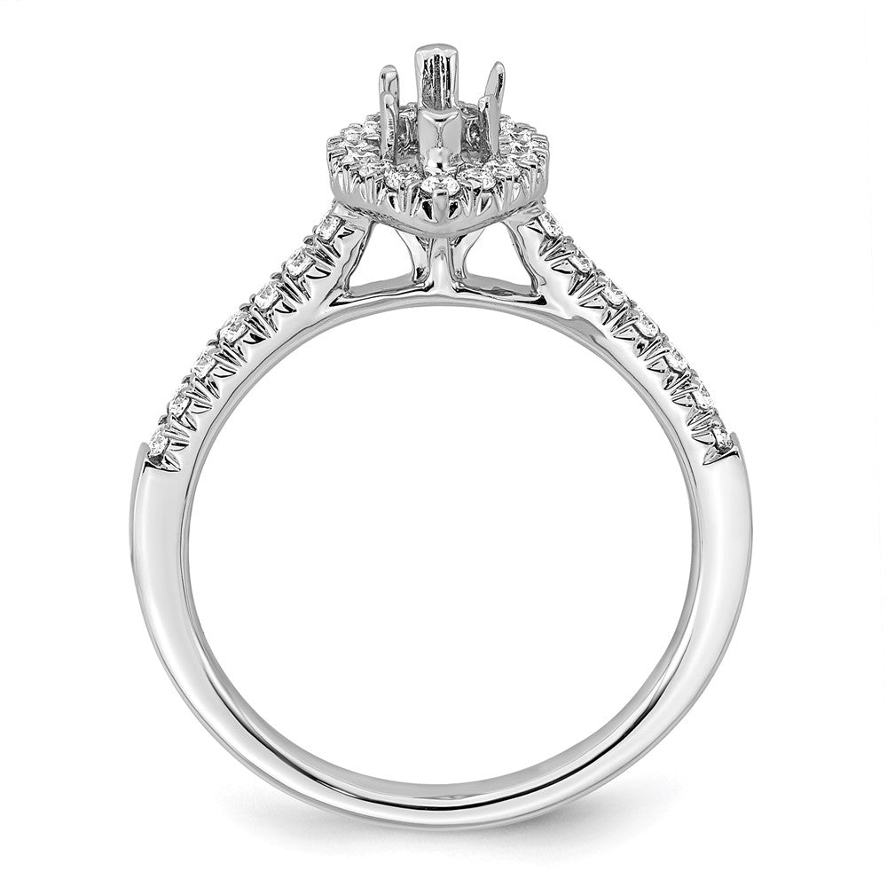 14K White Gold True Origin 1/3 Carat Lab Grown Diamond Vs D E F Semi Mount Marquise Halo Engagement Ring
