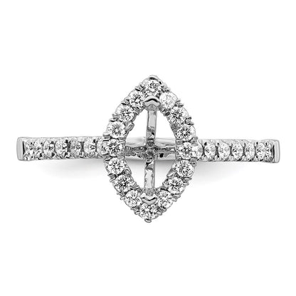 14K White Gold True Origin 1/3 Carat Lab Grown Diamond Vs D E F Semi Mount Marquise Halo Engagement Ring