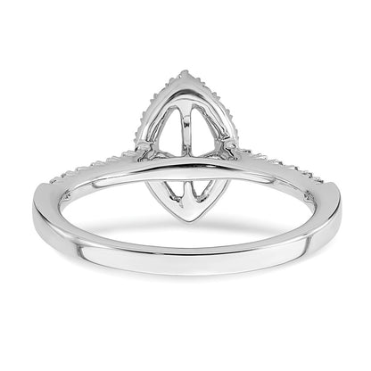 14kw Marquise Halo Simulated Diamond Engagement Ring