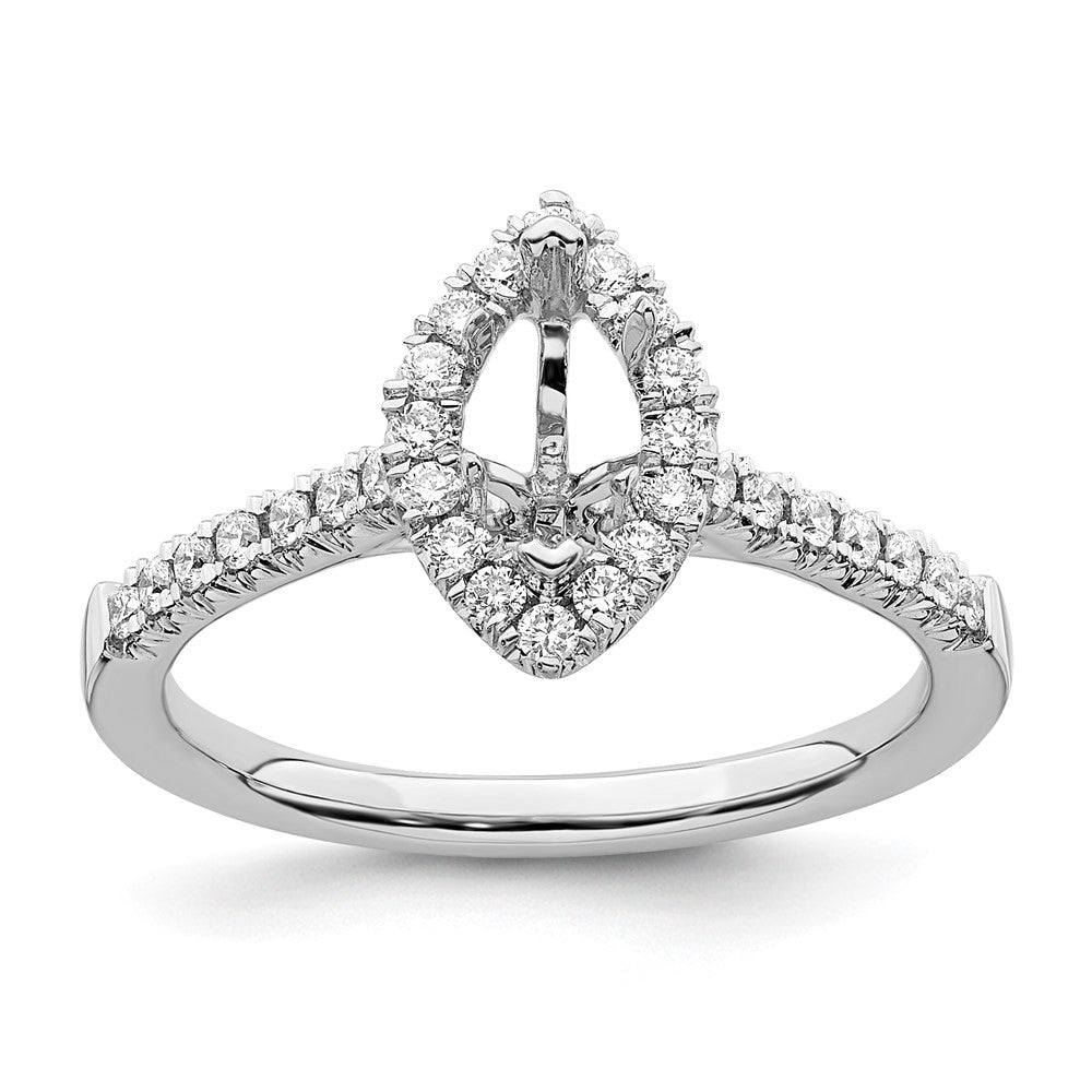 14kw Marquise Halo Simulated Diamond Engagement Ring