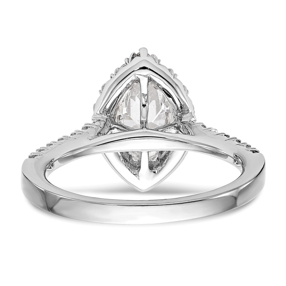 1.00ct. CZ Solid Real 14K White Gold Marquise Halo Engagement Ring