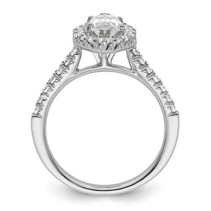 1.25ct. CZ Solid Real 14K White Gold Marquise Halo Engagement Ring
