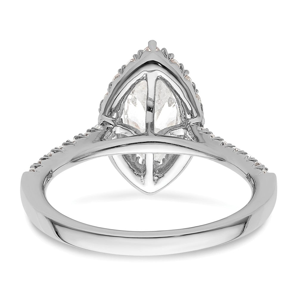 1.25ct. CZ Solid Real 14K White Gold Marquise Halo Engagement Ring