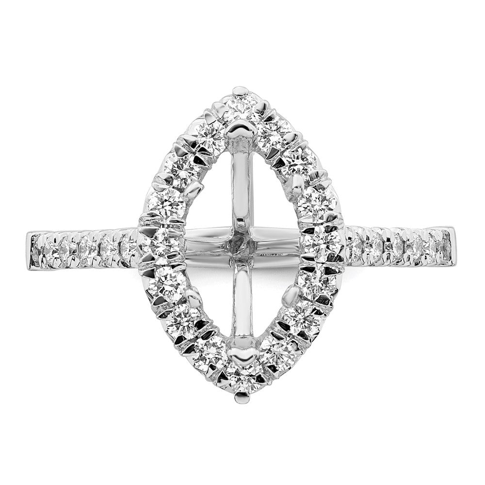 1.50ct. CZ Solid Real 14K White Gold Marquise Halo Engagement Ring
