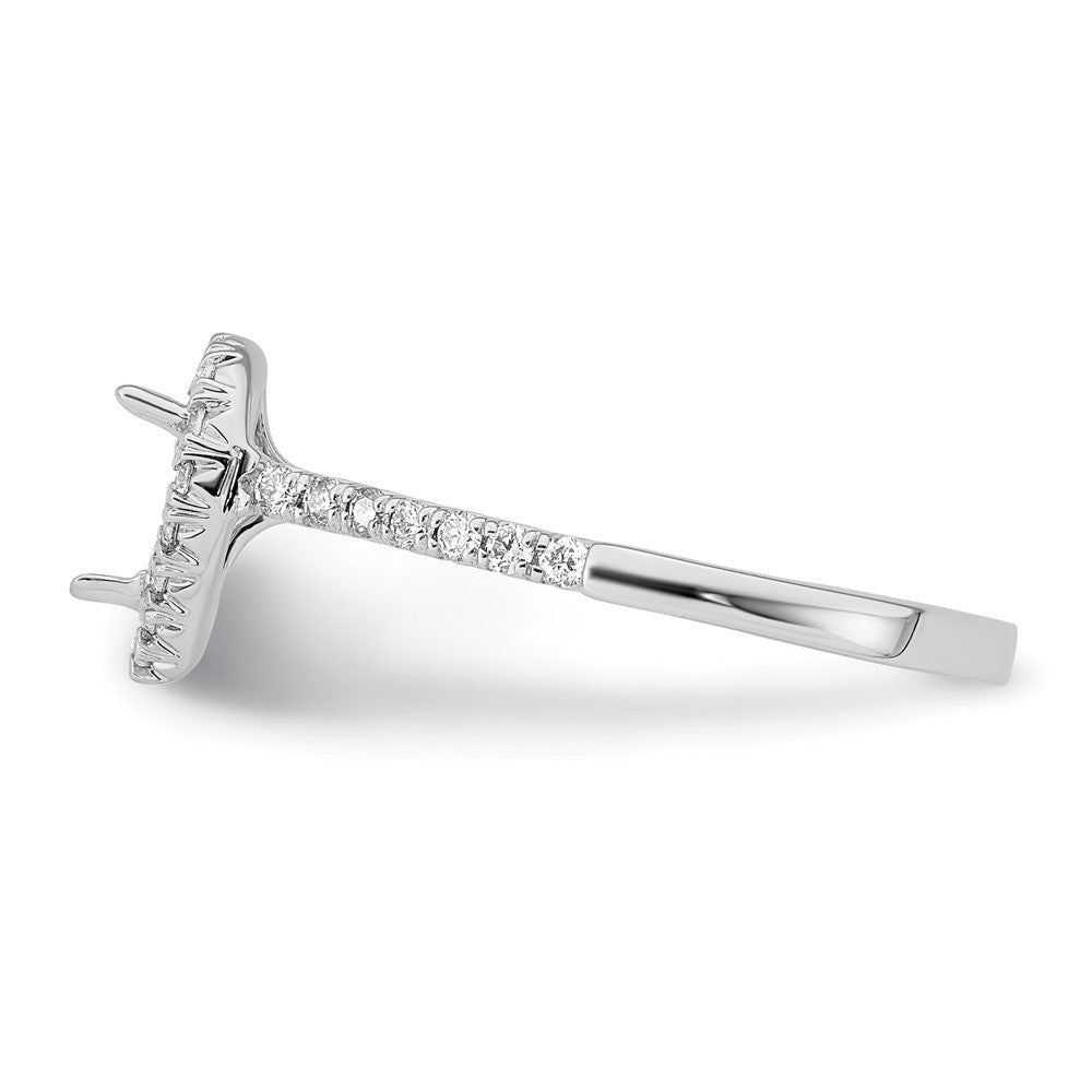 14K White Gold True Origin 1/3 Carat Lab Grown Diamond Vs D E F Semi Mount Pear Halo Engagement Ring