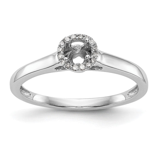 14K White Gold Round Simulated Diamond Halo Engagement Ring
