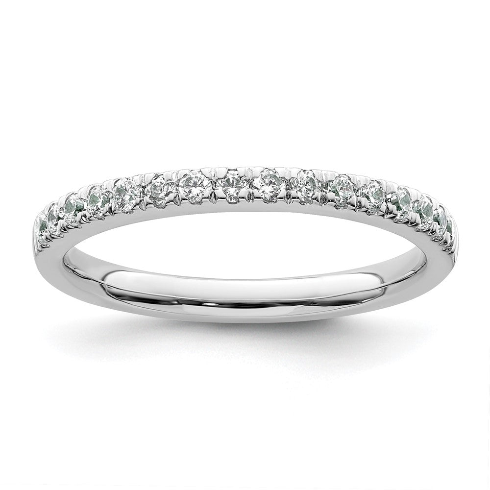 14K White Gold Diamond Wedding Band G I, Si1 2