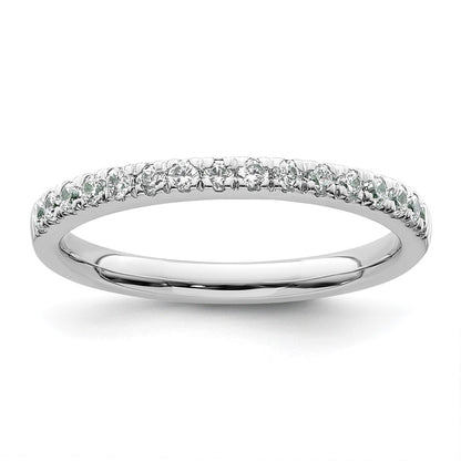 14K White Gold Diamond Wedding Band G I, Si1 2