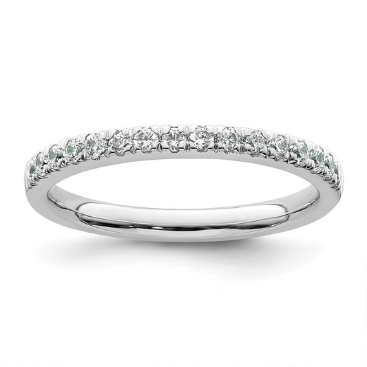 14K White Gold Diamond Wedding Band G I, Si1 2