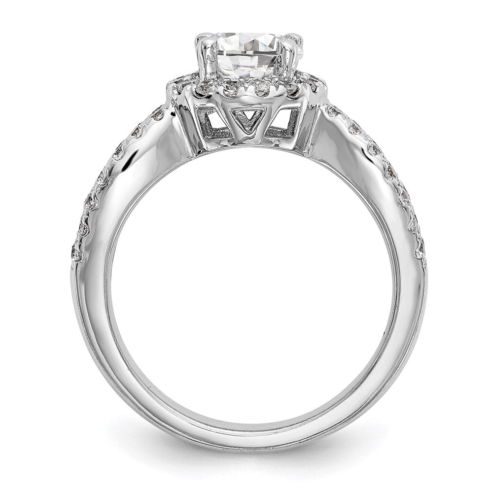 14K White Gold True Origin 3/4 Carat Lab Grown Diamond Vs/Si D E F Semi Mount Round Halo Engagement Ring
