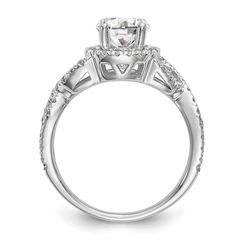 14K White Gold True Origin 3/4 Carat Lab Grown Diamond Vs/Si D E F Semi Mount Round Halo Engagement Ring