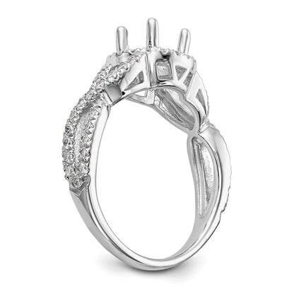 14K White Gold True Origin 3/4 Carat Lab Grown Diamond Vs/Si D E F Semi Mount Round Halo Engagement Ring