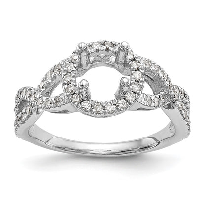 14K White Gold True Origin 3/4 Carat Lab Grown Diamond Vs/Si D E F Semi Mount Round Halo Engagement Ring