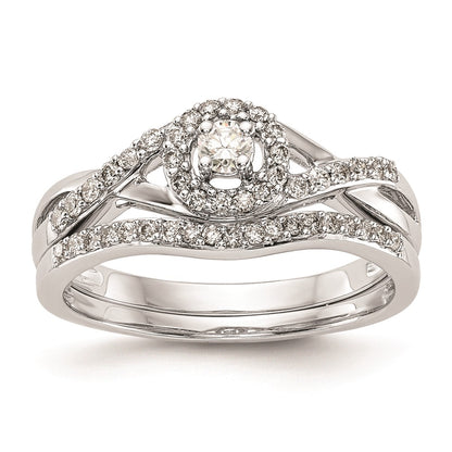 10K White Gold Halo (Holds 1/10 Carat (2.8mm) Round Center) 1/5 Diamond Semi Mount Engagement Ring