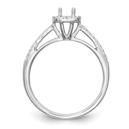 14K White Gold Halo Plus (Holds 1/3 Carat (4.5mm) Round Center) 1/5 Diamond Semi Mount Engagement Ring
