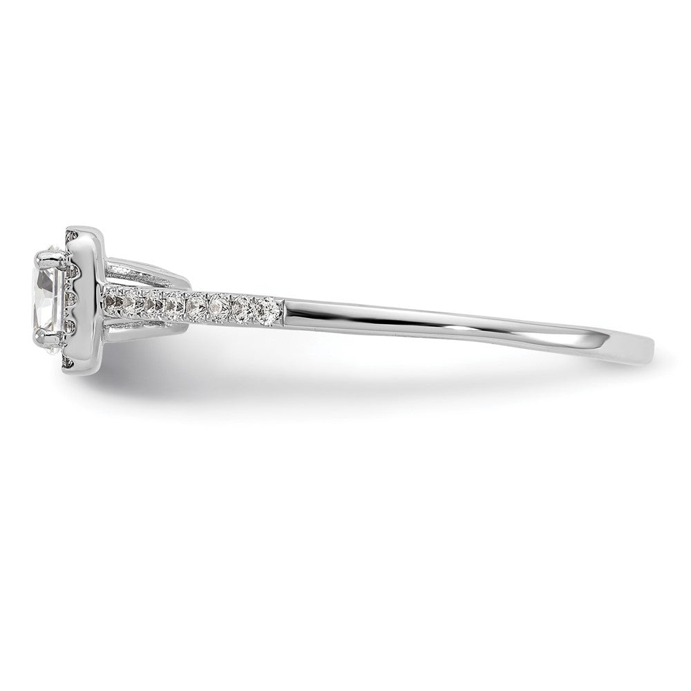 14K White Gold Halo Plus (Holds 1/3 Carat (4.5mm) Round Center) 1/5 Diamond Semi Mount Engagement Ring