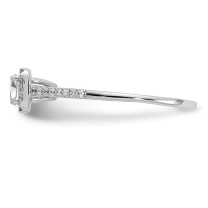 14K White Gold Halo Plus (Holds 1/3 Carat (4.5mm) Round Center) 1/5 Diamond Semi Mount Engagement Ring
