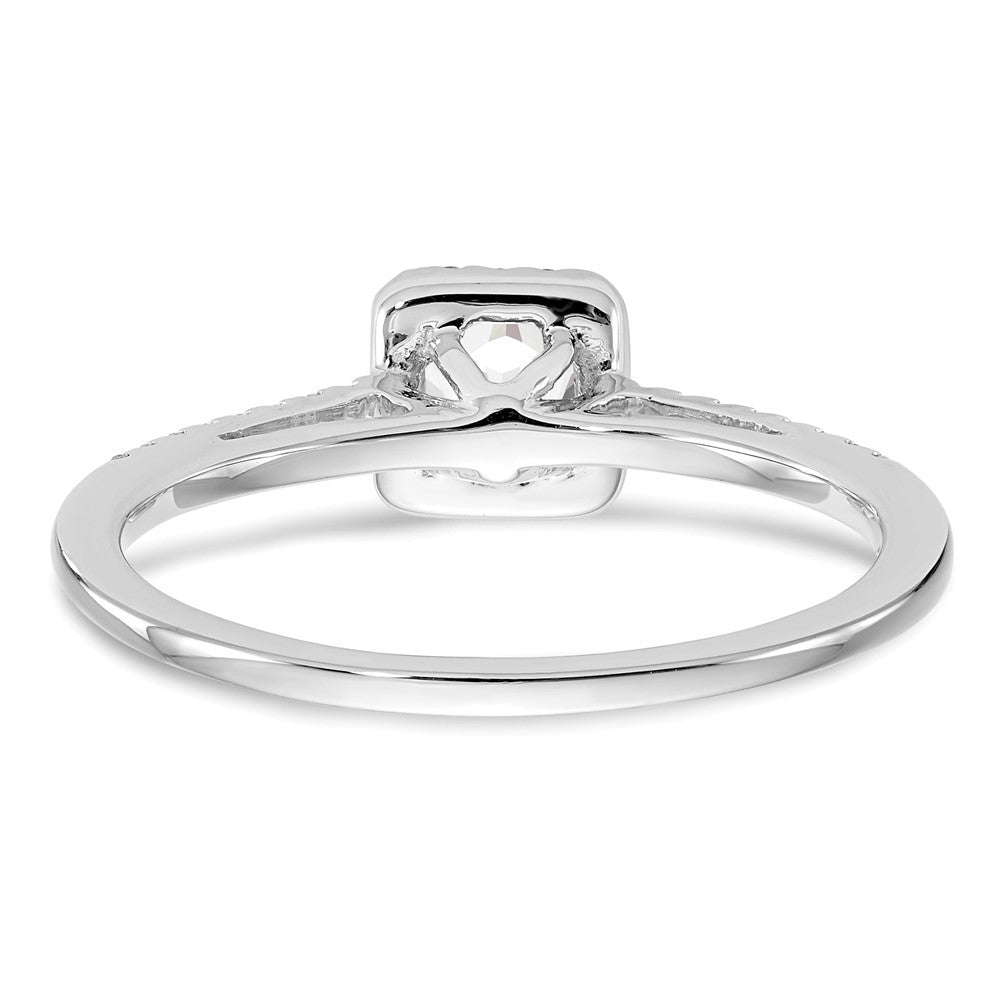 14K White Gold Halo Plus (Holds 1/3 Carat (4.5mm) Round Center) 1/5 Diamond Semi Mount Engagement Ring