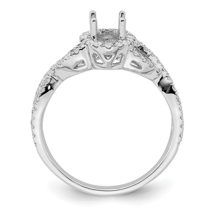 14K White Gold True Origin 1/2 Carat Lab Grown Diamond Vs/Si D E F Semi Mount Oval Halo Engagement Ring