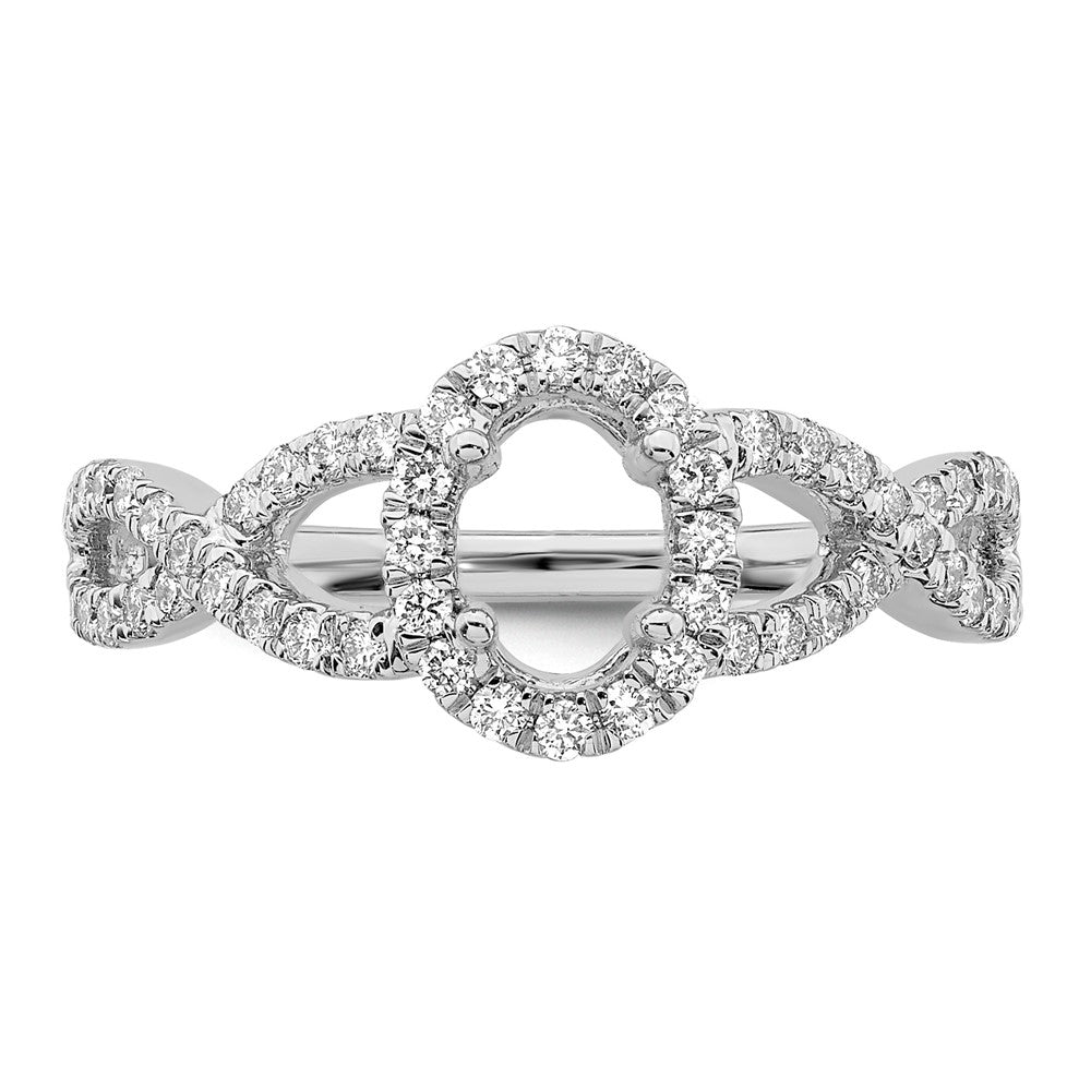 14K White Gold True Origin 1/2 Carat Lab Grown Diamond Vs/Si D E F Semi Mount Oval Halo Engagement Ring