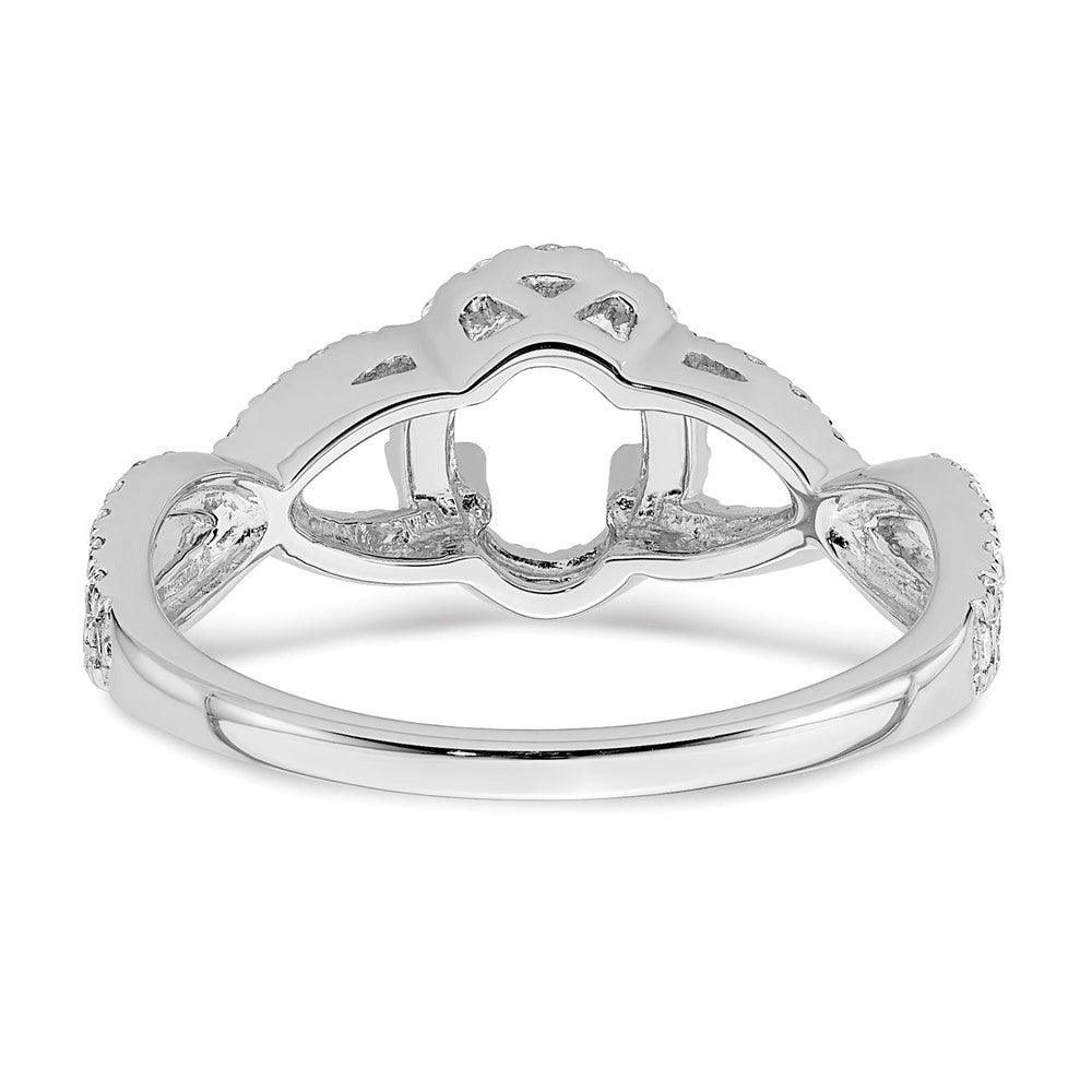 14K White Gold True Origin 1/2 Carat Lab Grown Diamond Vs/Si D E F Semi Mount Oval Halo Engagement Ring