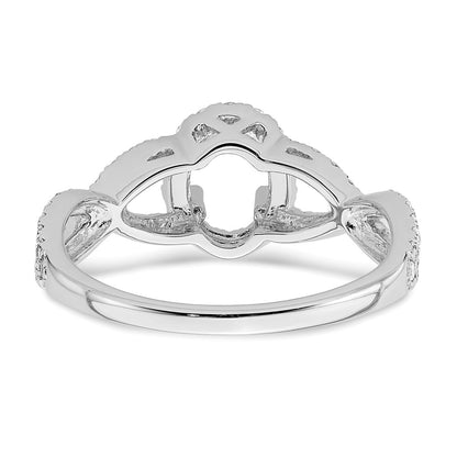 14K White Gold True Origin 1/2 Carat Lab Grown Diamond Vs/Si D E F Semi Mount Oval Halo Engagement Ring