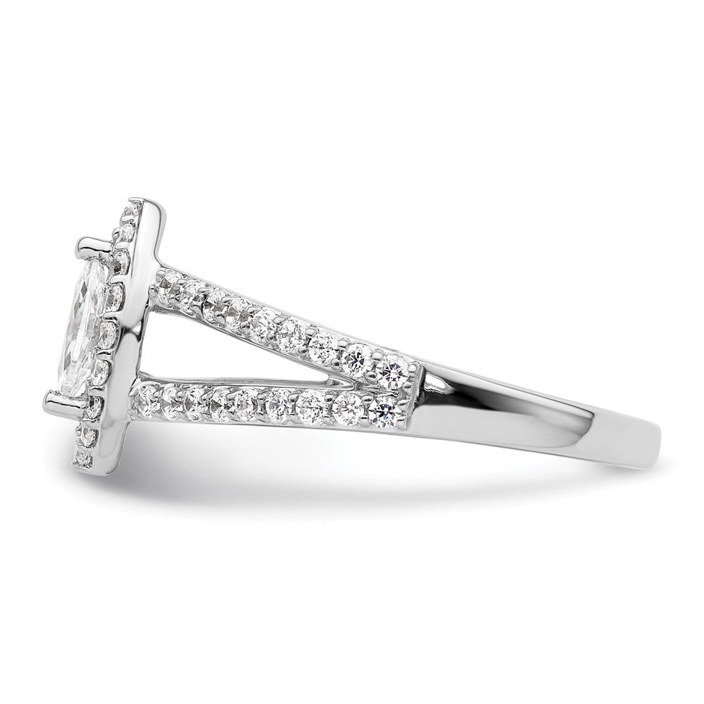 0.25ct. CZ Solid Real 14K White Gold Marquise Halo Engagement Ring