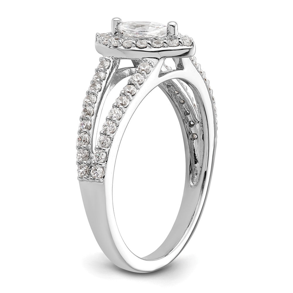 0.25ct. CZ Solid Real 14K White Gold Marquise Halo Engagement Ring