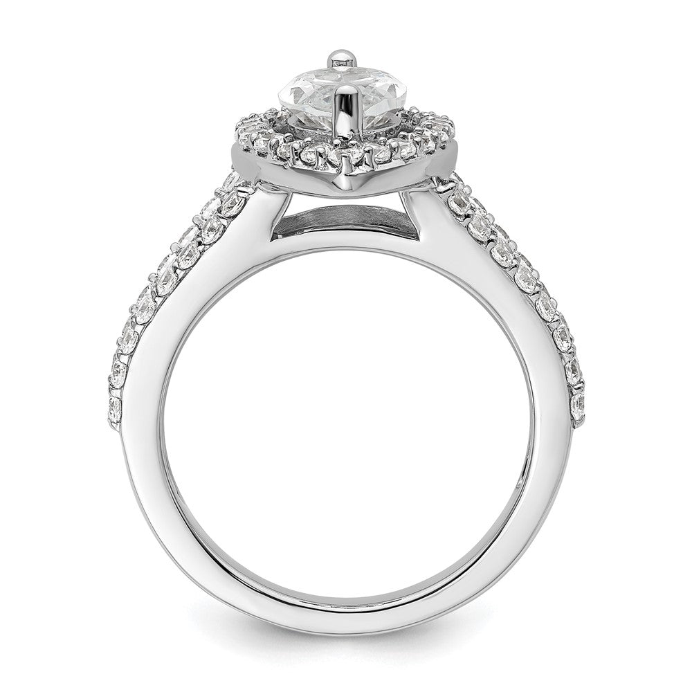 2.00ct. CZ Solid Real 14K White Gold Marquise Halo Engagement Ring