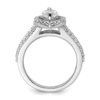 2.00ct. CZ Solid Real 14K White Gold Marquise Halo Engagement Ring