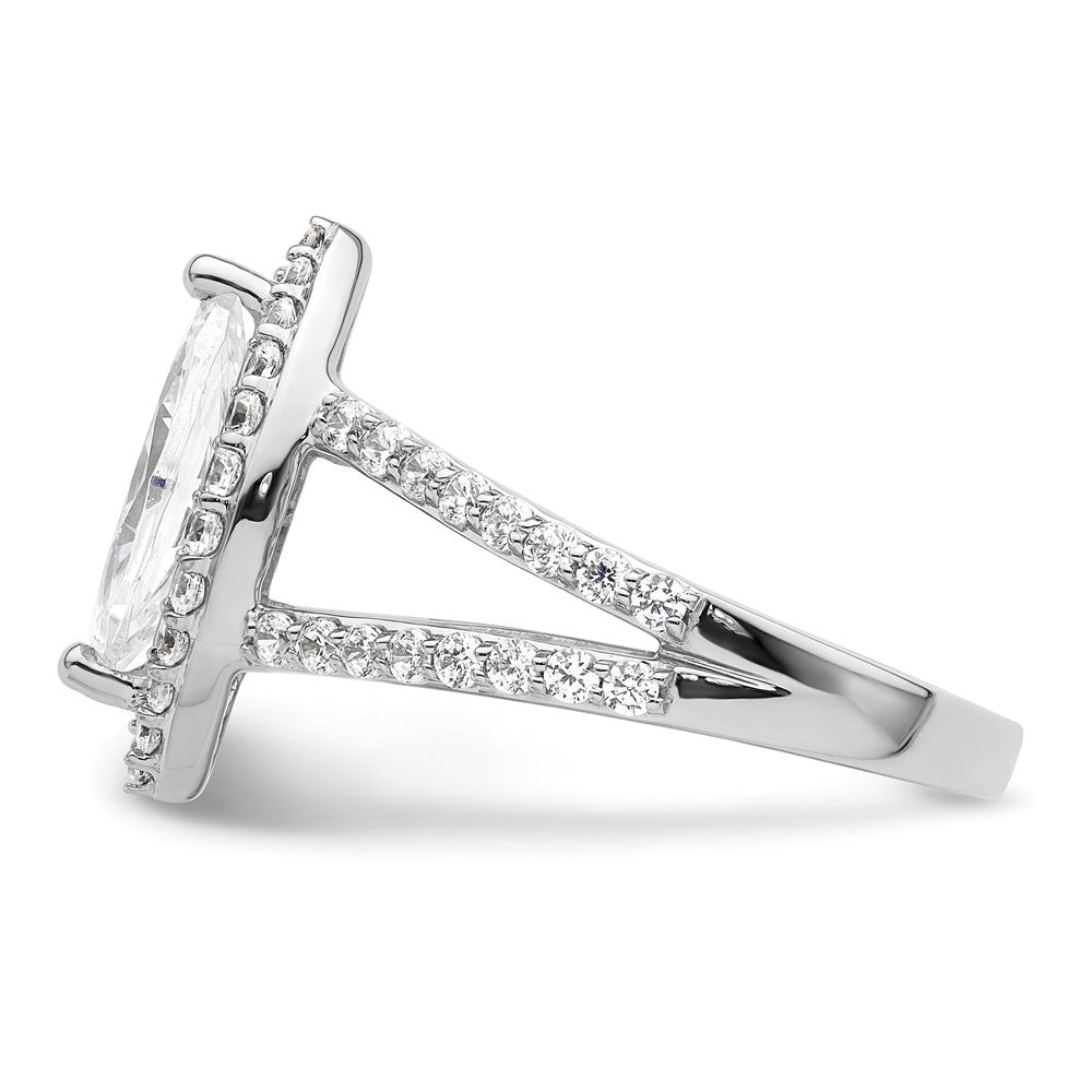 2.00ct. CZ Solid Real 14K White Gold Marquise Halo Engagement Ring