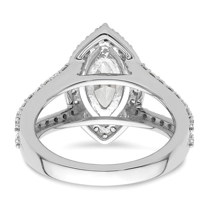 2.00ct. CZ Solid Real 14K White Gold Marquise Halo Engagement Ring