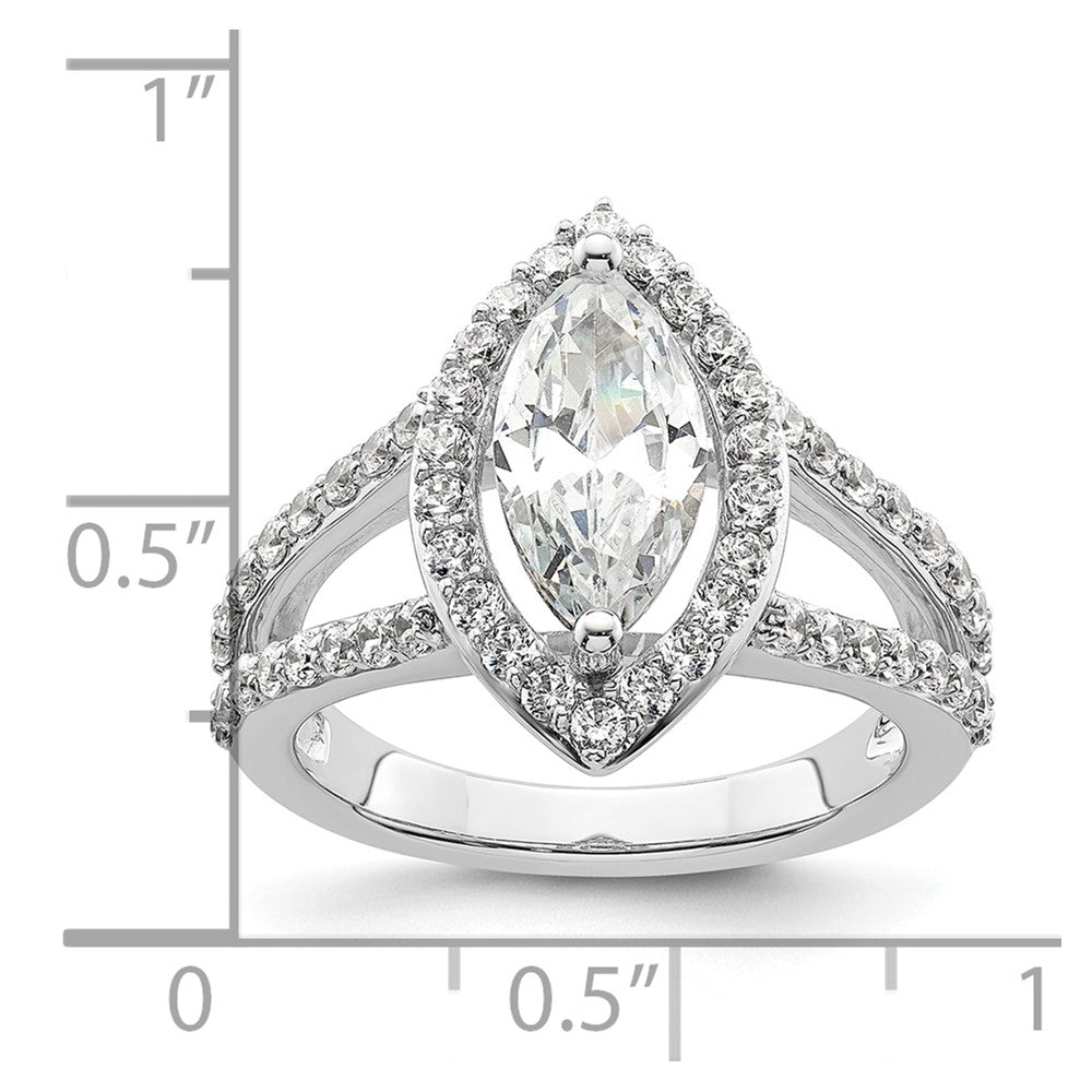 2.00ct. CZ Solid Real 14K White Gold Marquise Halo Engagement Ring