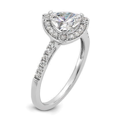 1.00ct. CZ Solid Real 14K White Gold Trillion Halo Engagement Ring
