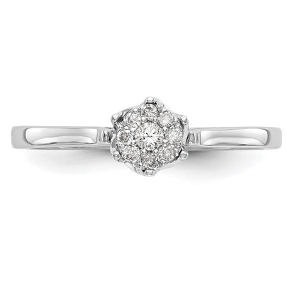 14k White Gold Complete Real Diamond Cluster Engagement Ring