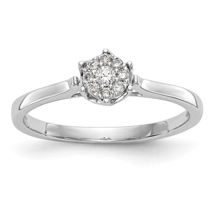 14k White Gold Complete Real Diamond Cluster Engagement Ring