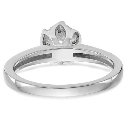 14k White Gold Complete Real Diamond Cluster Engagement Ring