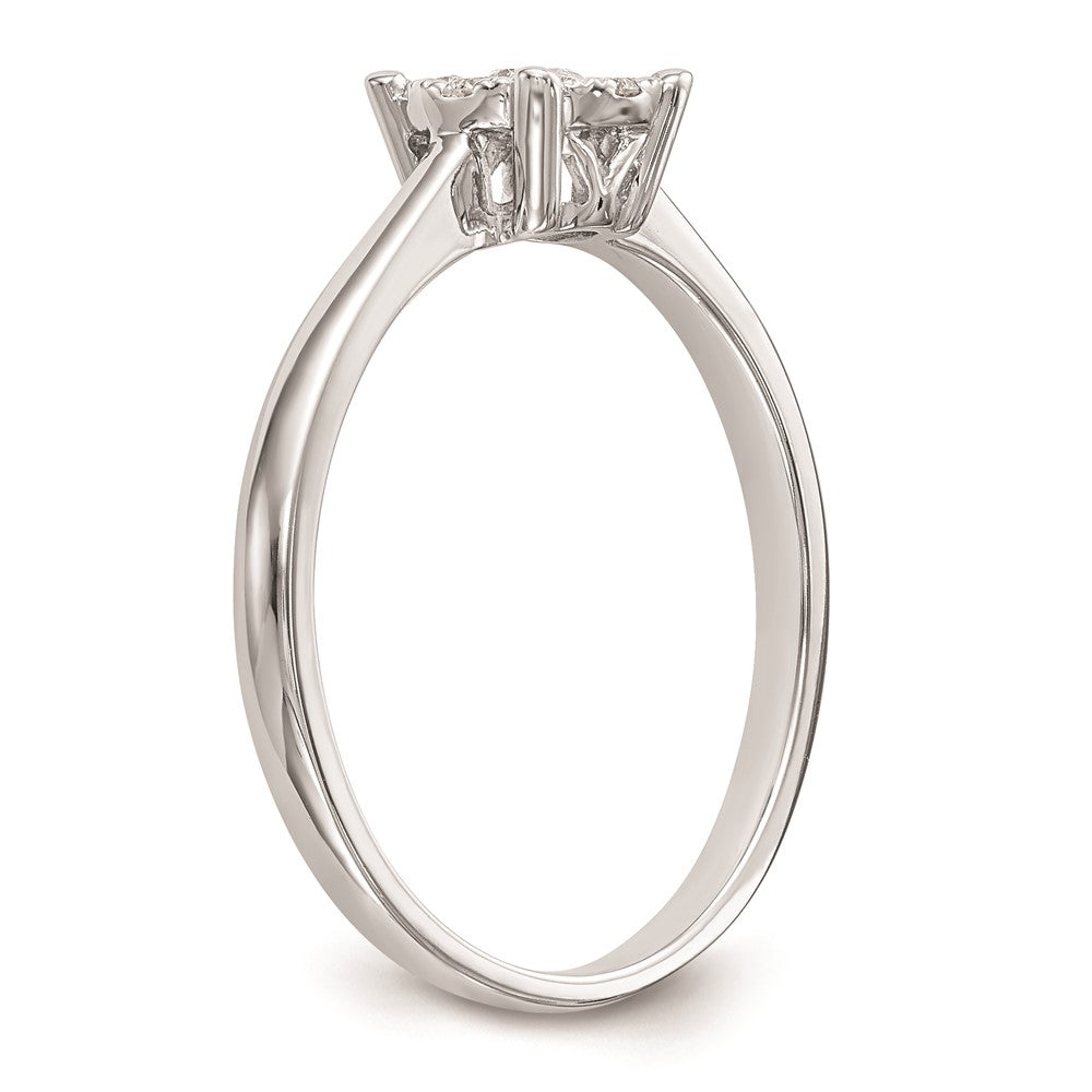 14K White Gold Complete Real Diamond Cluster Engagement Ring