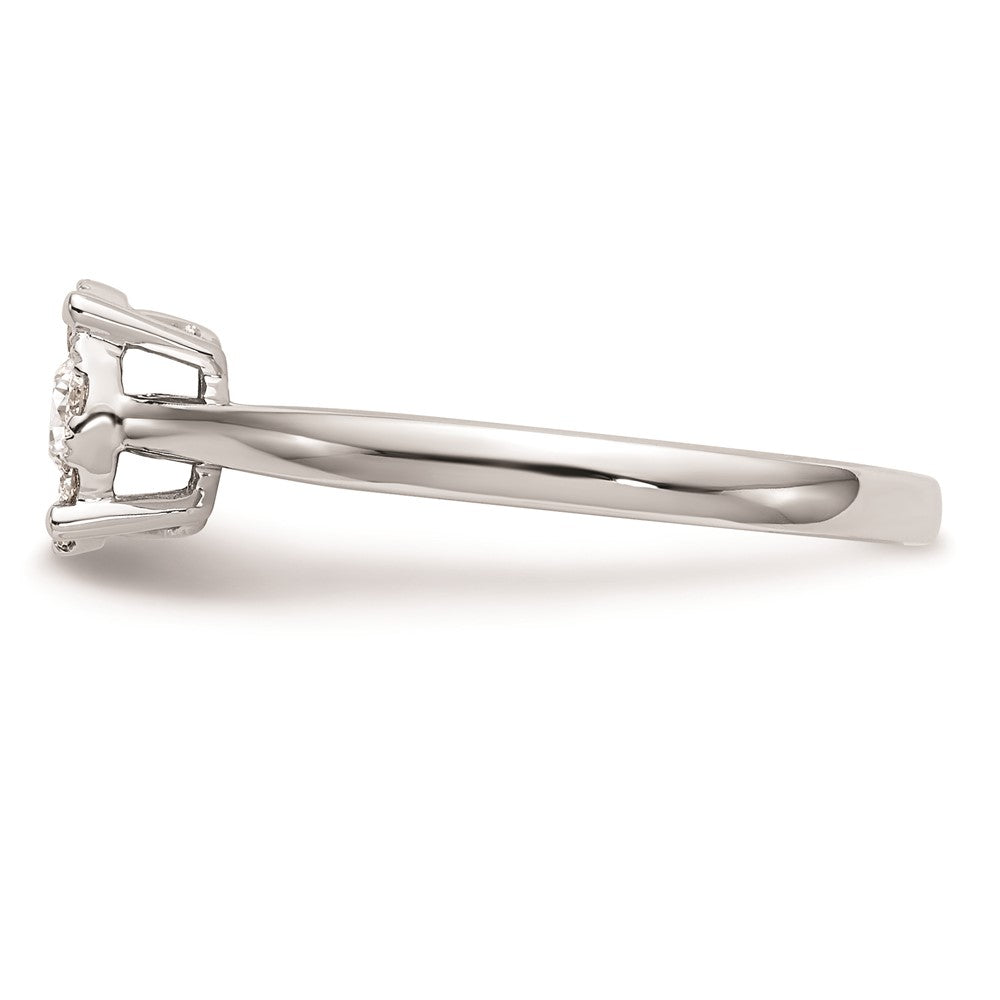 14K White Gold Complete Real Diamond Cluster Engagement Ring