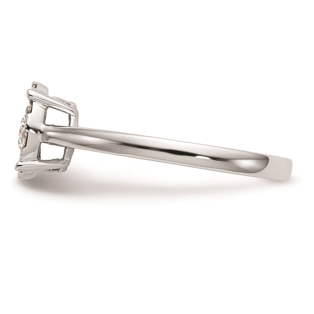 14K White Gold Complete Real Diamond Cluster Engagement Ring