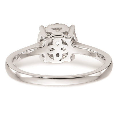 14K White Gold Complete Real Diamond Cluster Engagement Ring