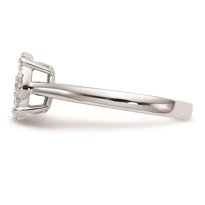 14K White Gold Complete Real Diamond Cluster Engagement Ring