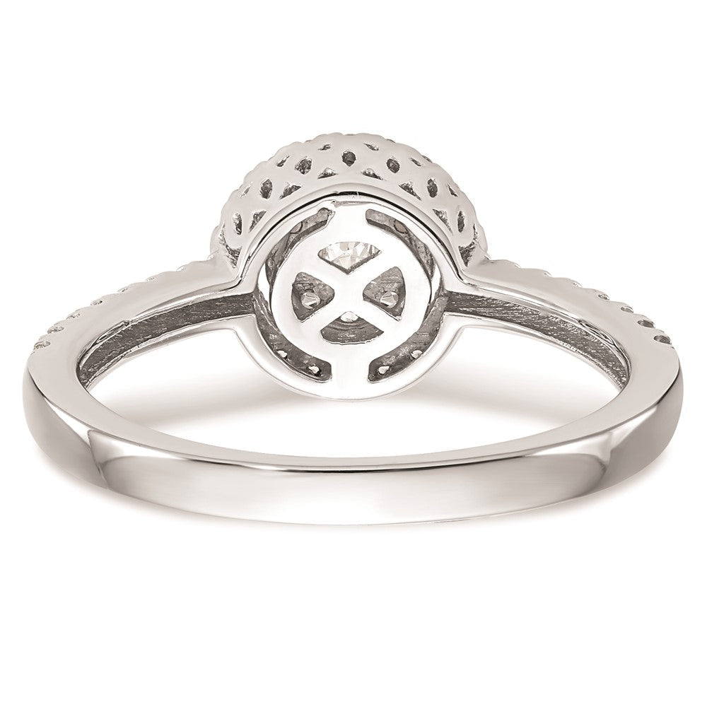 14K White Gold Complete Real Diamond Cluster Engagement Ring