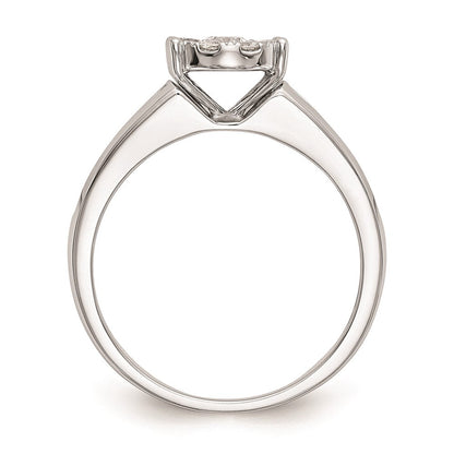 14K White Gold Complete Real Diamond Cluster Engagement Ring