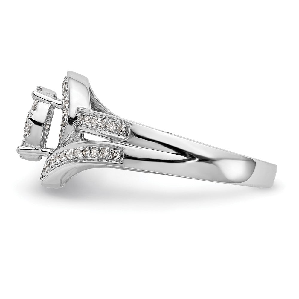 14K White Gold Complete Real Diamond Cluster Engagement Ring