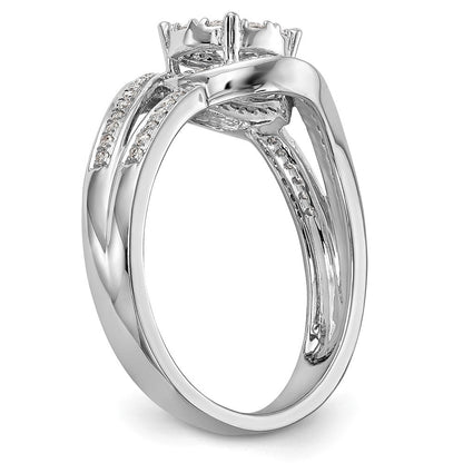14K White Gold Complete Real Diamond Cluster Engagement Ring